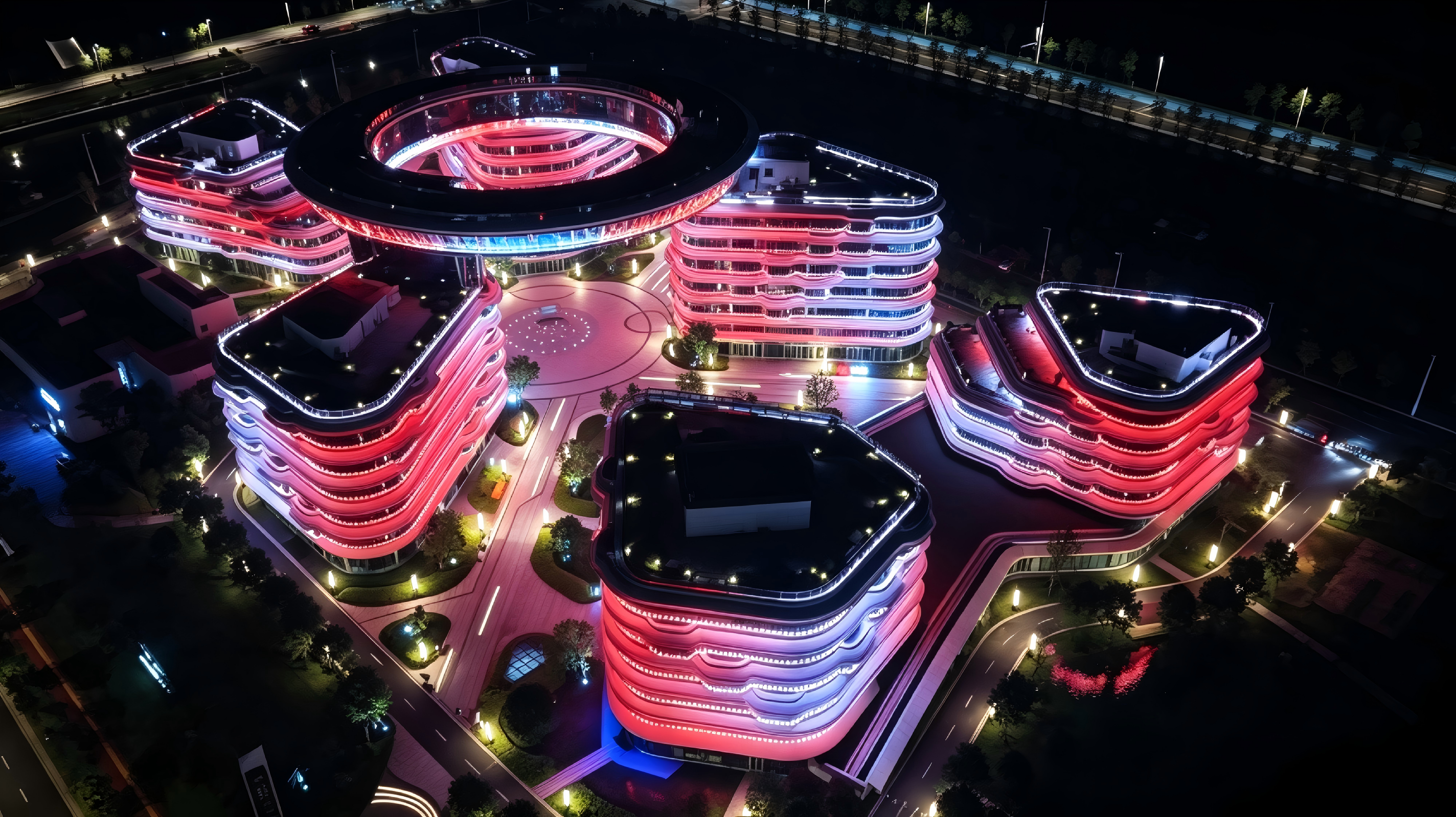Latest company case about Daze Lake Overseas Returnee Town R&D Center (Phase I) Architectural Lighting Project